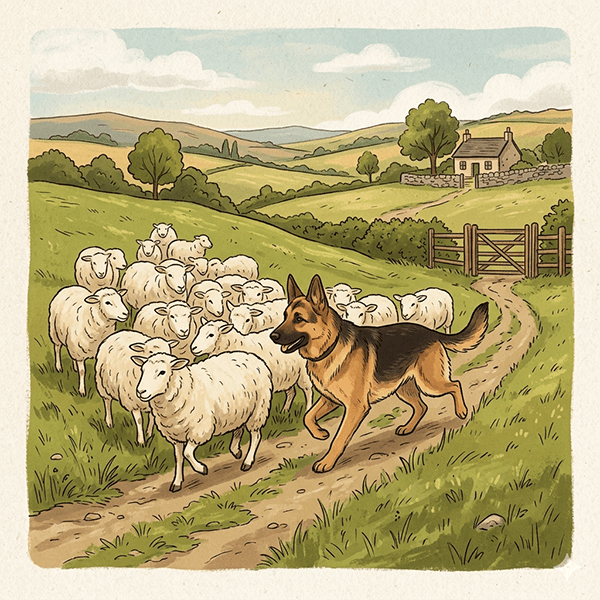 Berger Allemand gardien de troupeau