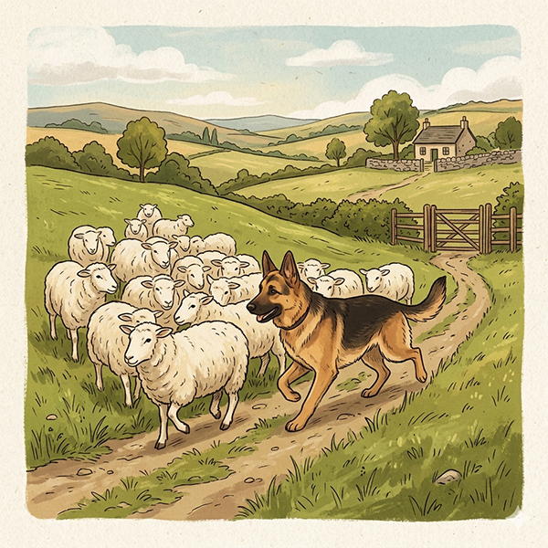 Berger Allemand gardien de troupeau