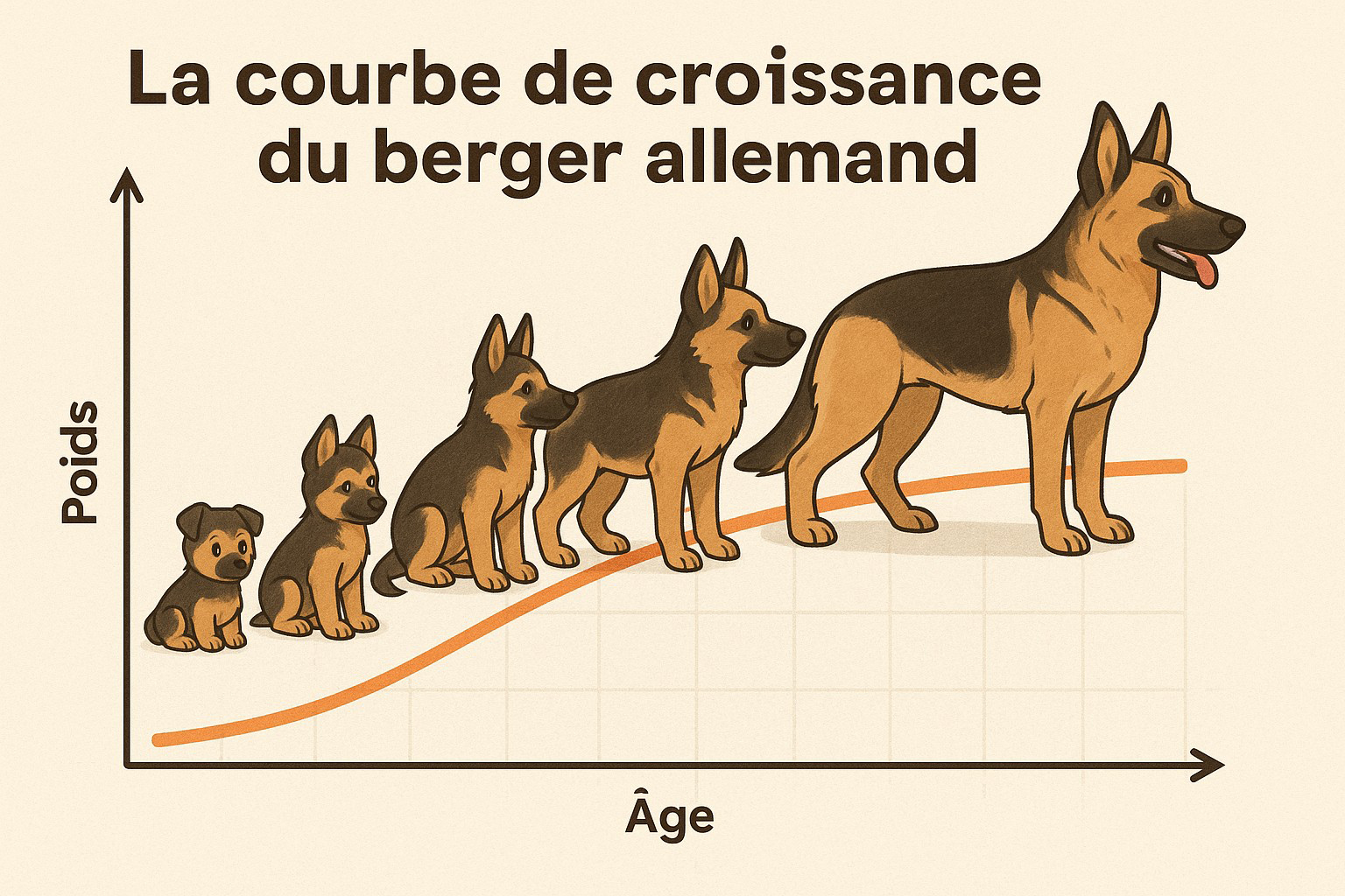 courbe de croissance du berger allemand
