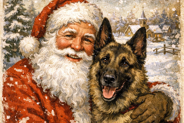 Joyeuses fêtes de Noël à tous les amis du berger allemand !