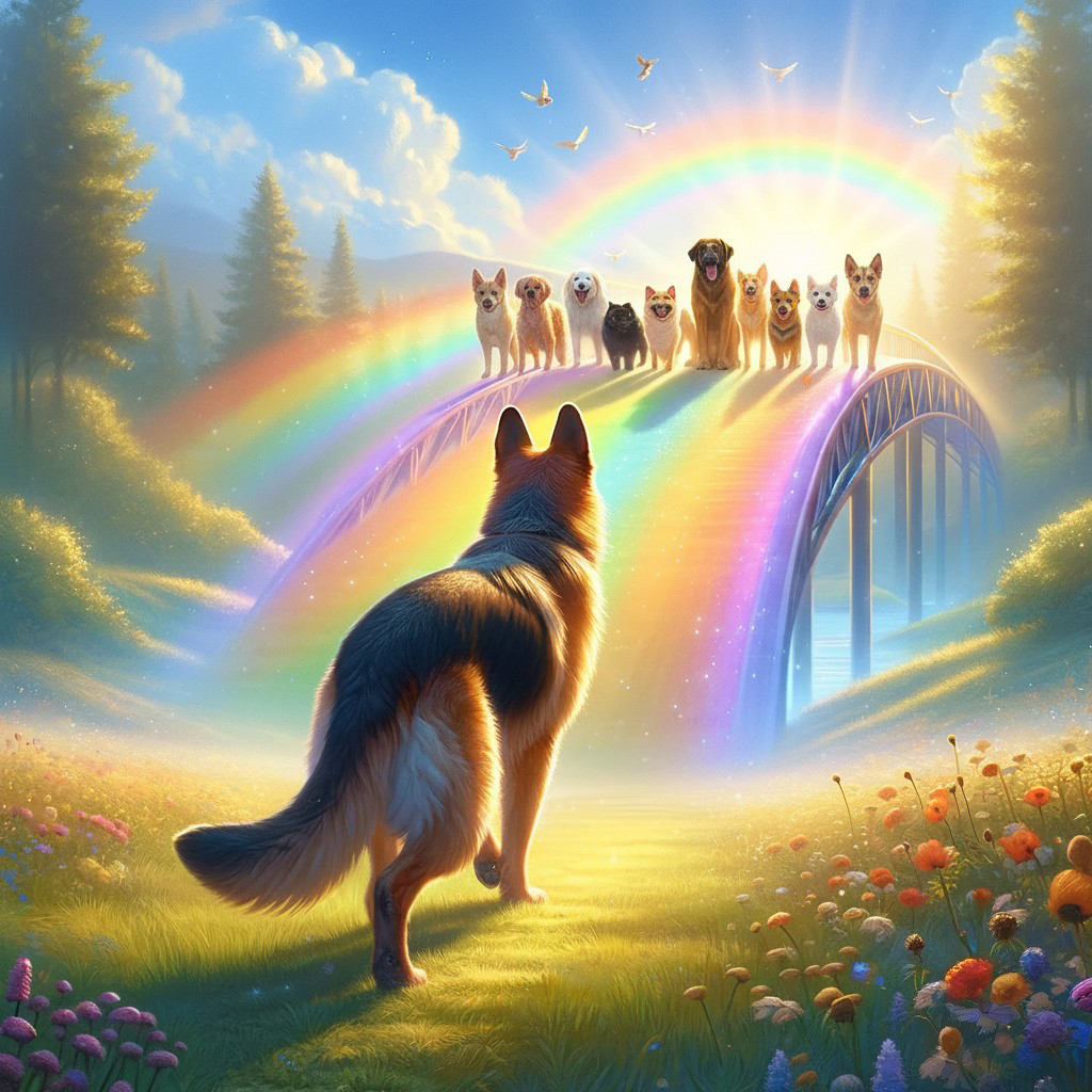 pont de l arc en ciel berger allemand