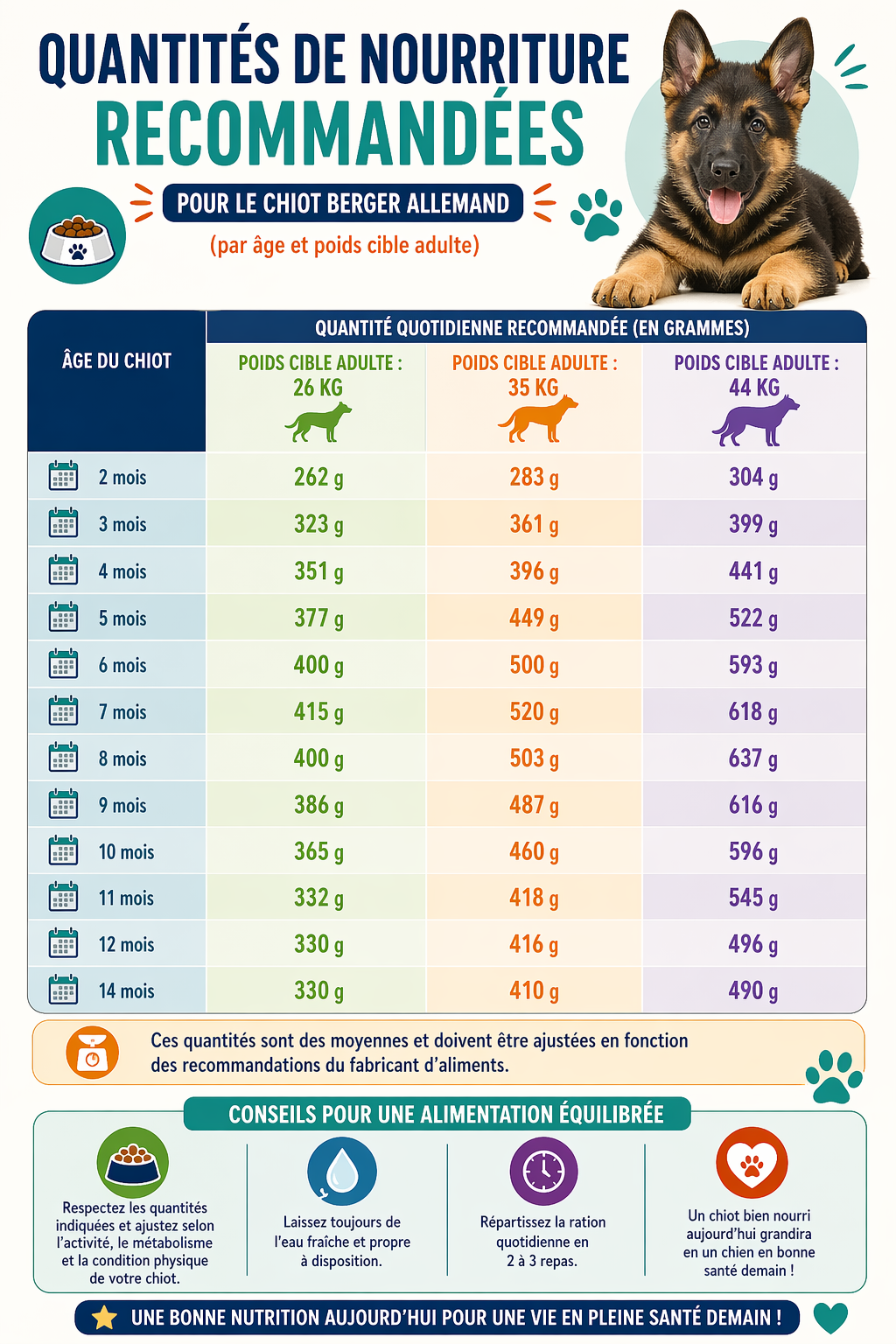 quantite nourriture chiot berger allemand